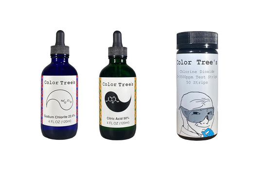 Color Tree's 8oz CDS Chlorine Dioxide Kit + 50x 3500ppm Chlorine Dioxide Test Strips